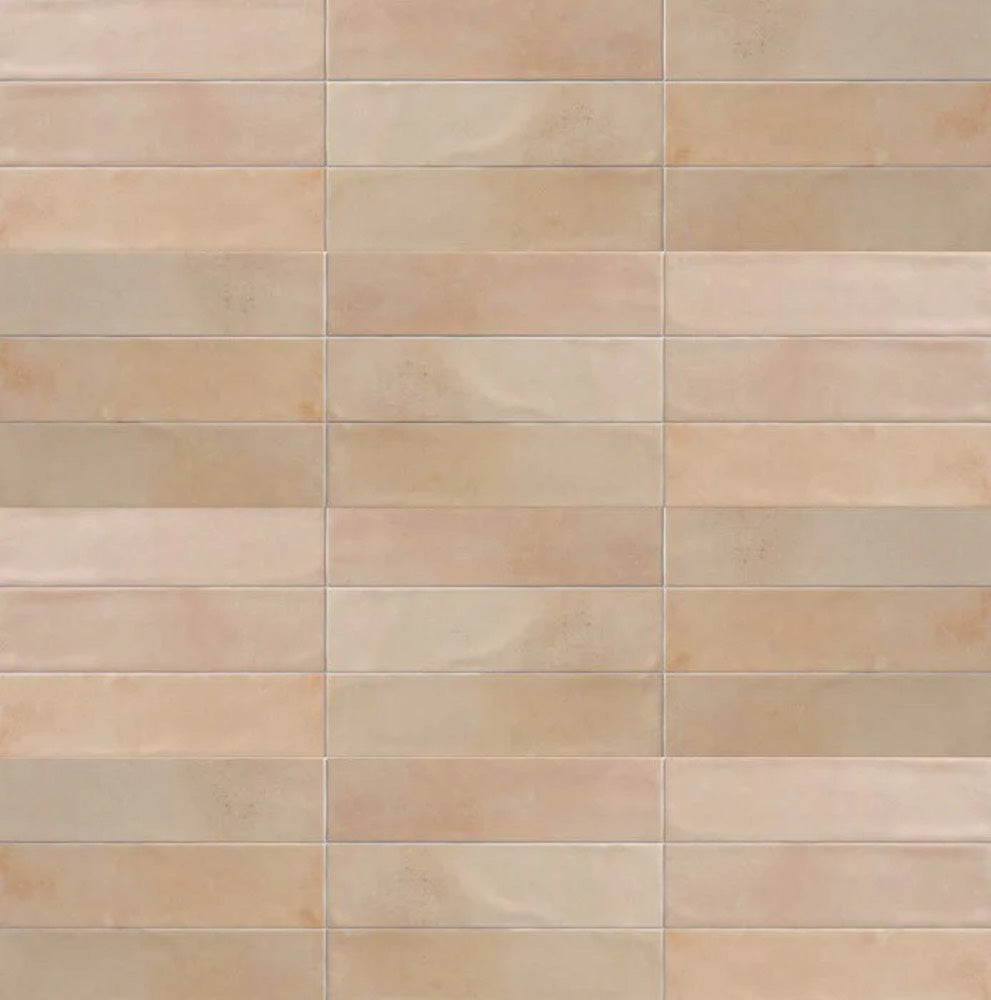 Zellij Distressed Subway Tile Cotto 2.8x11 for for Kitchen Backsplash, Bathroom, Shower Floors and Walls, Swimming Pool, Spa, and FIreplace