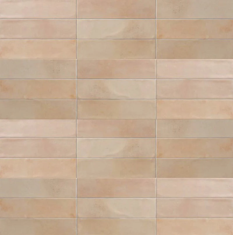 Zellij Distressed Subway Tile Cotto 2.8x11 for for Kitchen Backsplash, Bathroom, Shower Floors and Walls, Swimming Pool, Spa, and FIreplace