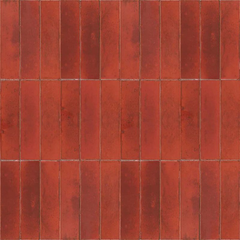 Zellij Distressed Subway Tile Magma 2.8x11 vertical pattern for kitchen backsplash, shower, and bathroom