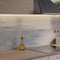 Zellij Distressed Subway Tile Stone 2.8x11 featured on a kitchen backsplash