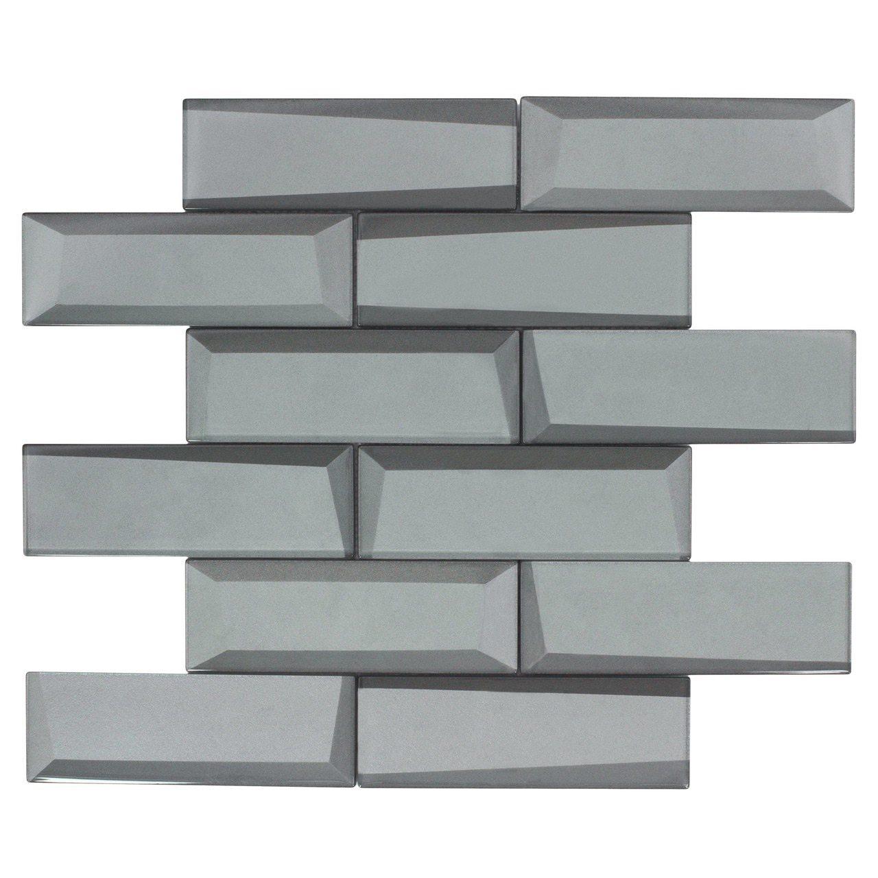 Glass Wall Tile Dimension Gray 2x6