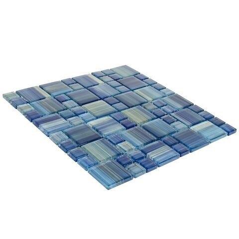 Glass Mosaic Tile Aquarella Blue