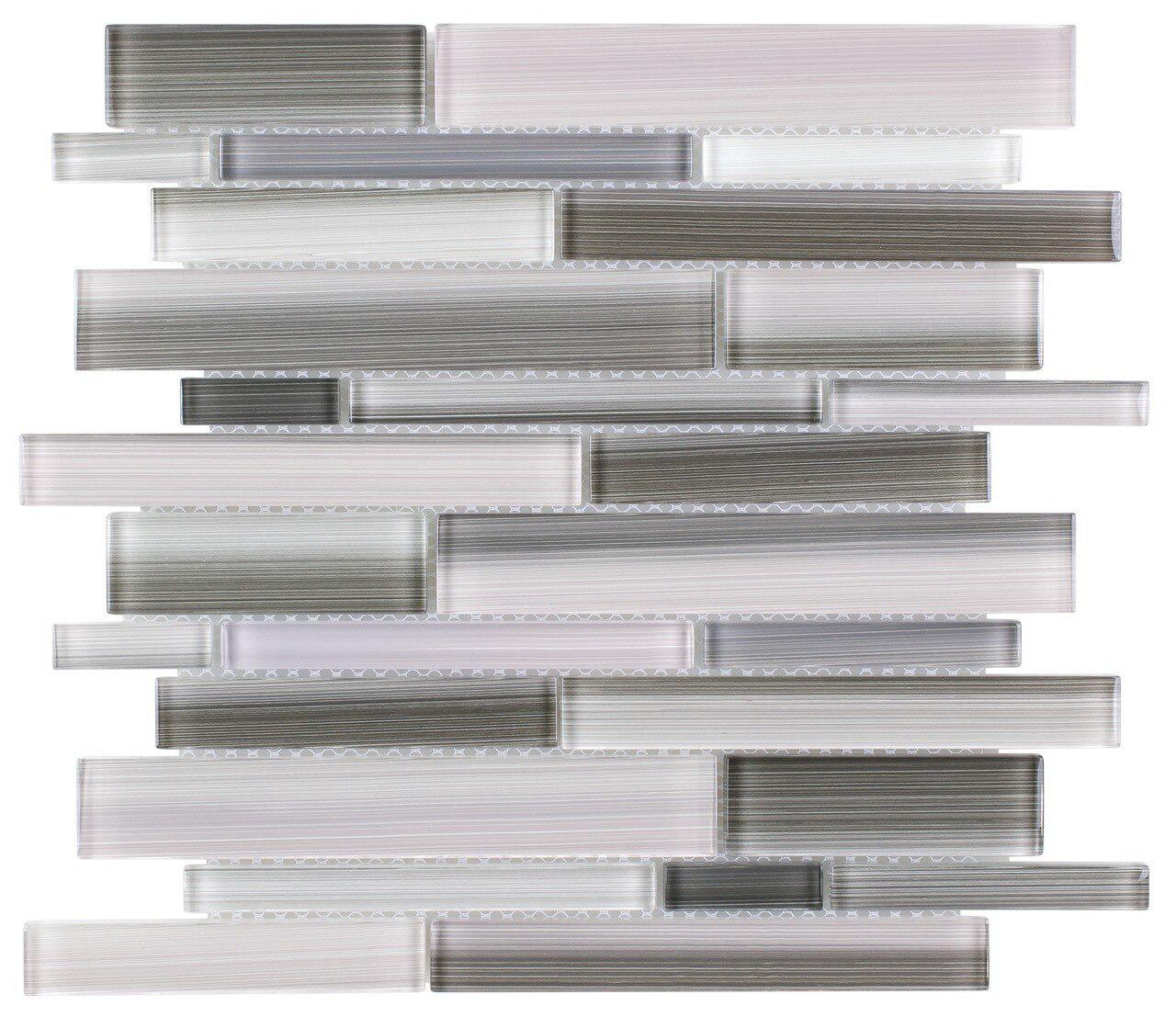 Random Glass Mosaic Tile Linear Concrete