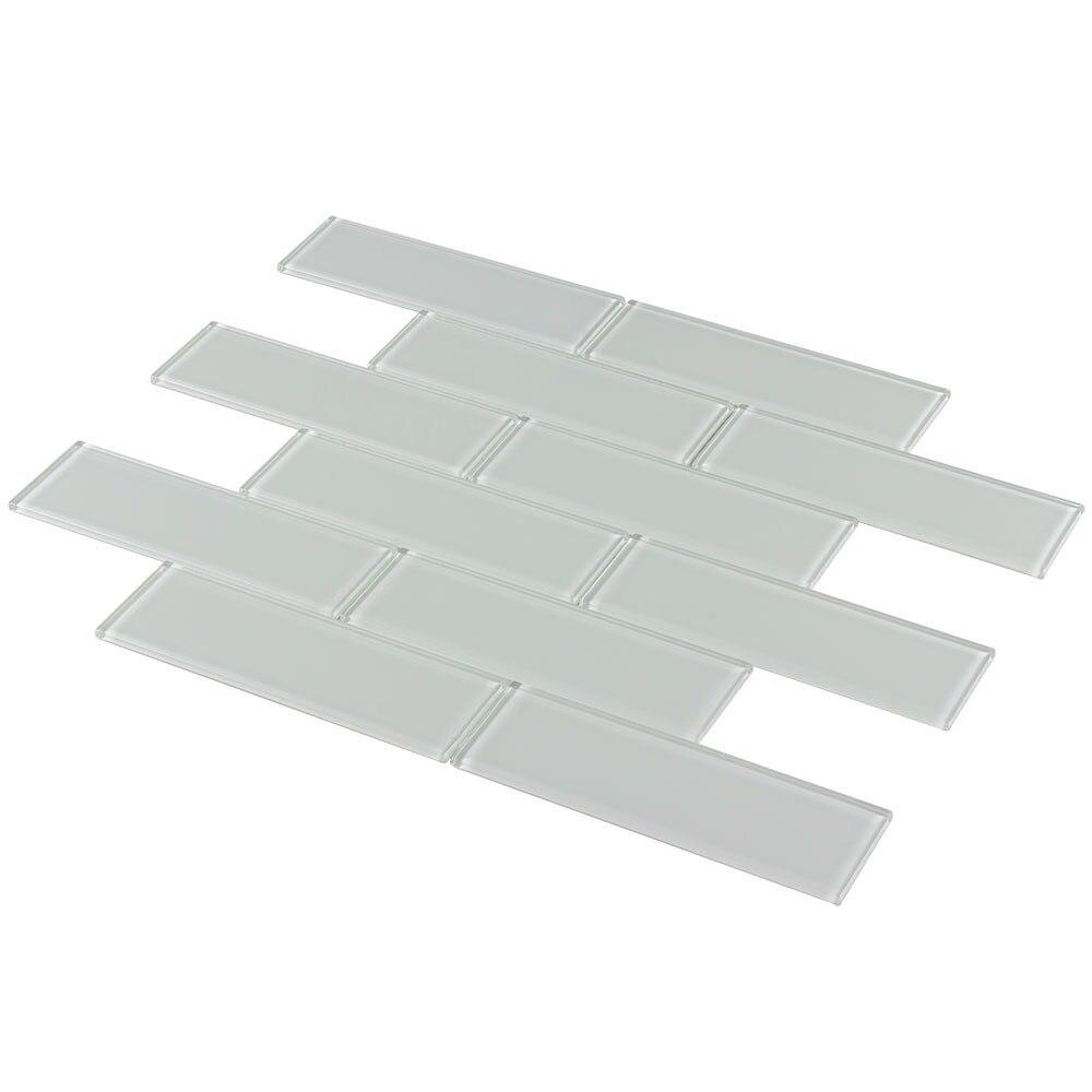 Glass Subway Tile Metropole White 2x6