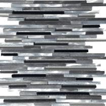 Sleek Linear Aluminum Glass Tile Blend