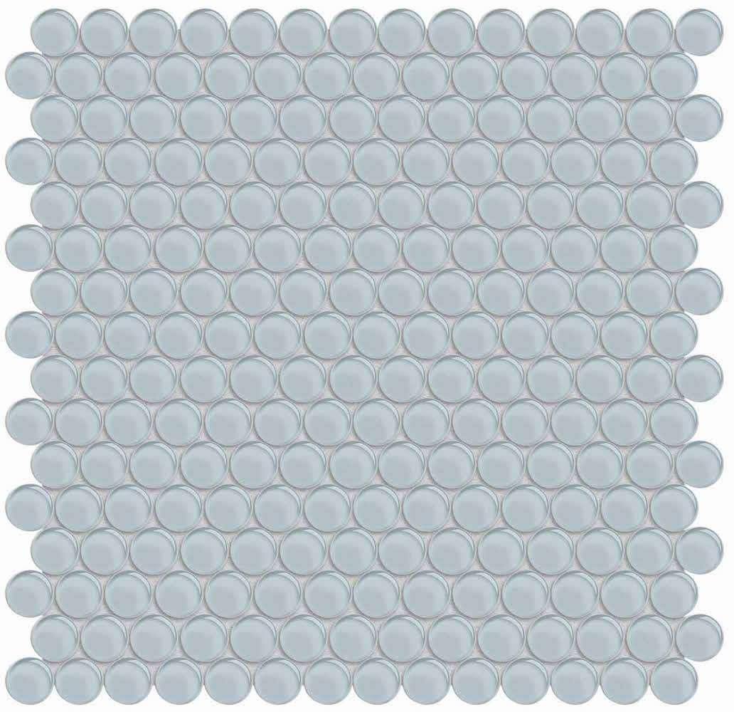 Glass Mosaic Tile Penny Round Soft Blue