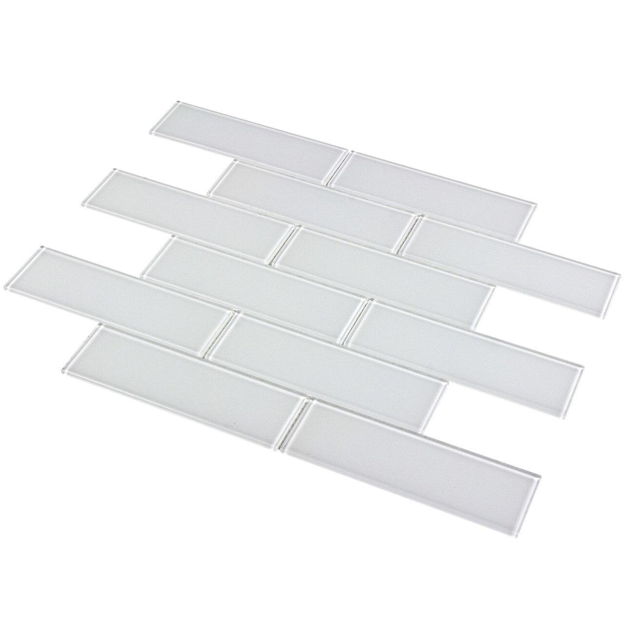 Glass Subway Tile Metropole Snow White 2x6