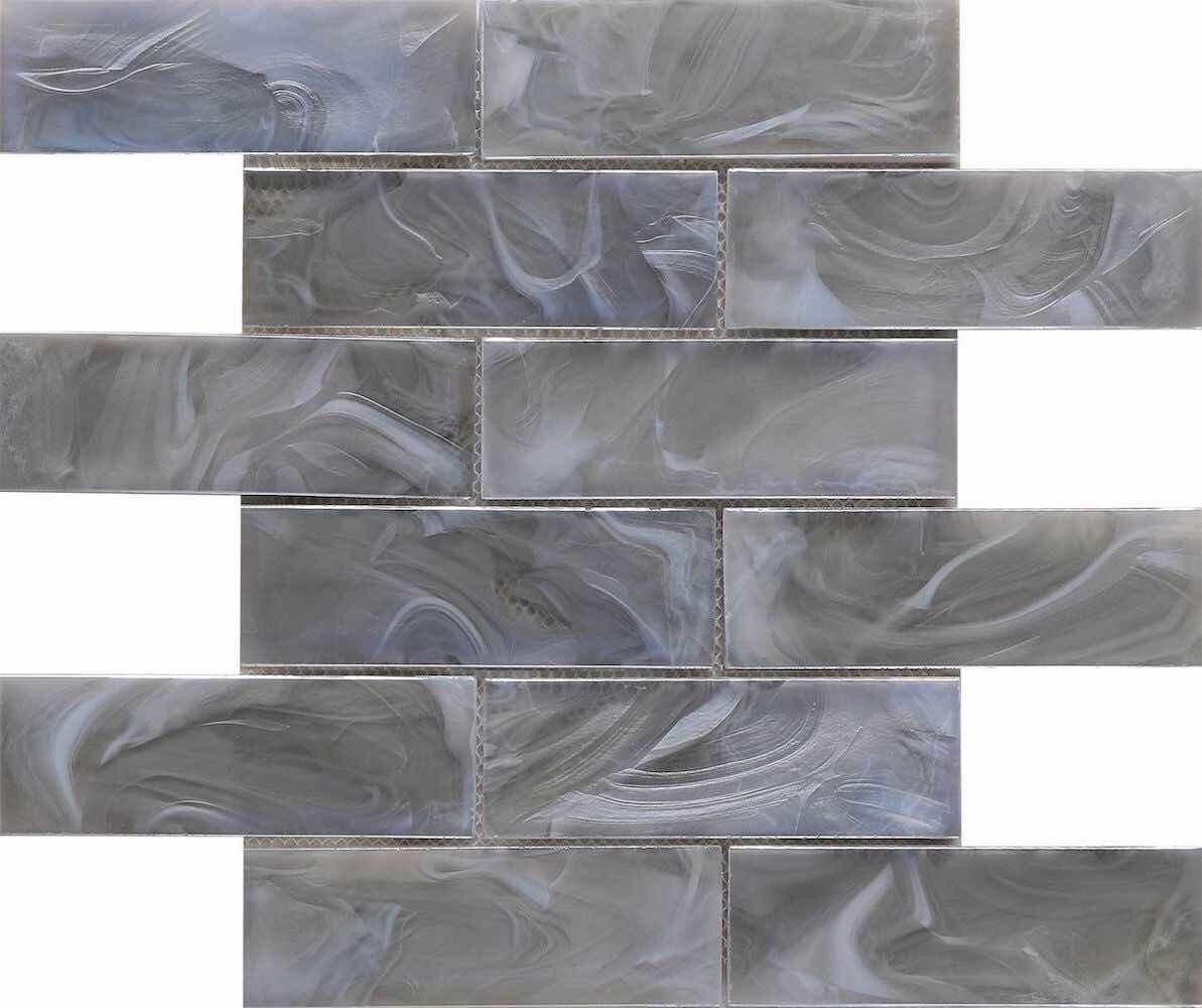 Liquified Glass Tile Smoke 2 x 6