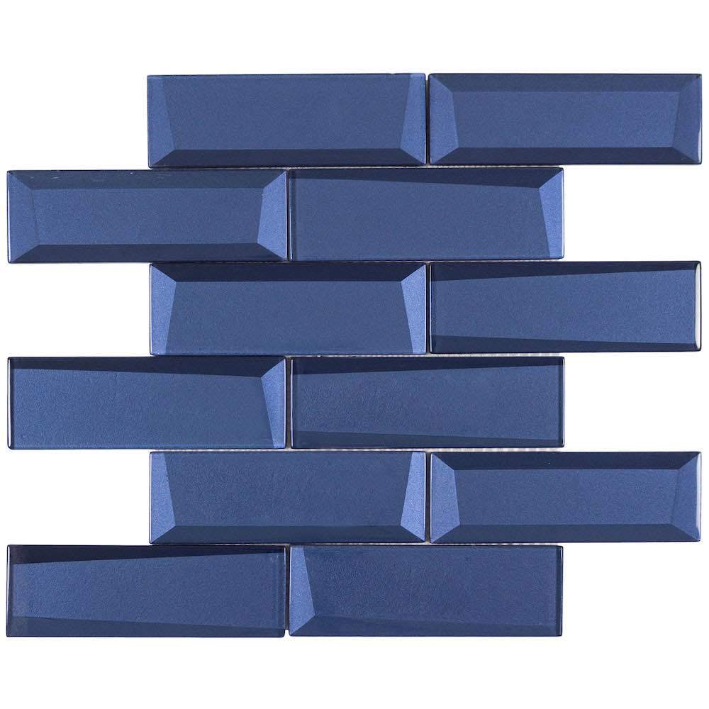 Glass Wall Tile Dimension Ink Blue 2x6