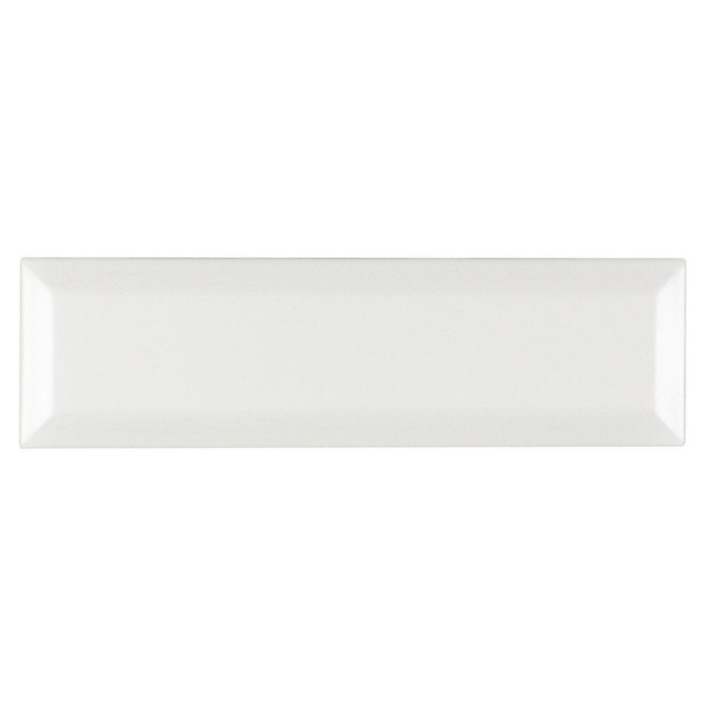 Subway Ceramic Tile White Matte Beveled 3 x 10