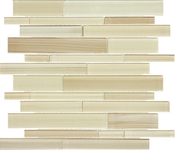 Random Glass Mosaic Tile Linear Sabbia