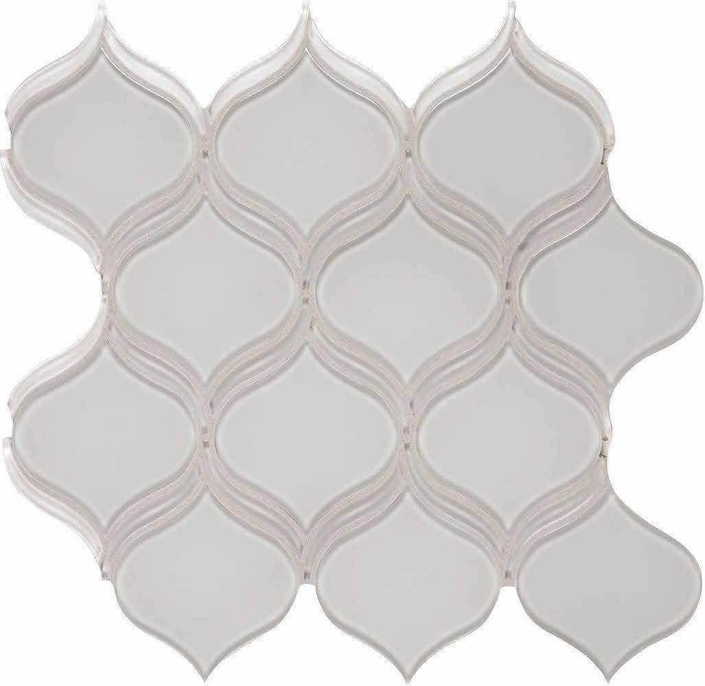 Glass Mosaic Tile Arabesque White Moderne