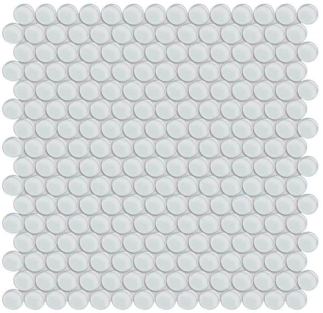 Glass Mosaic Tile Penny Round Extra White