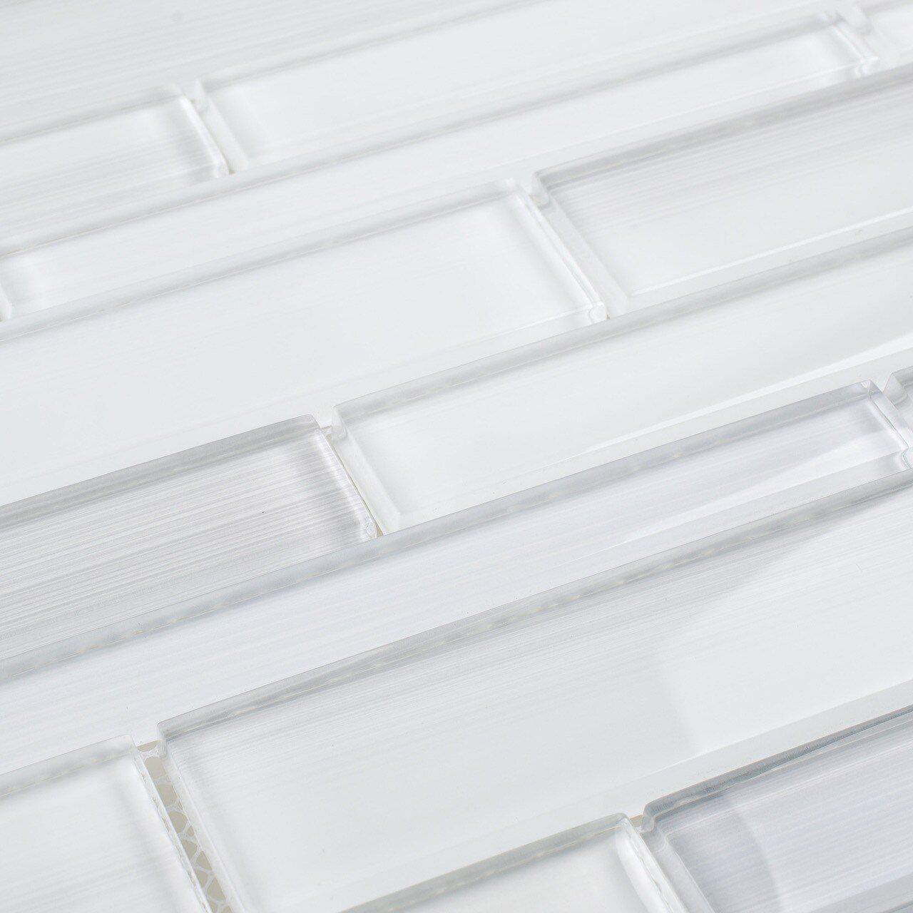 Random Glass Mosaic Tile Linear Branco