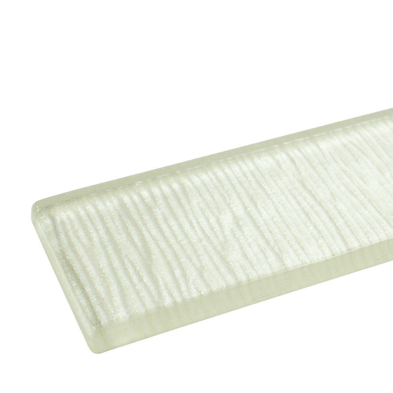 Glass Subway Tile Linen Ivory 2x8