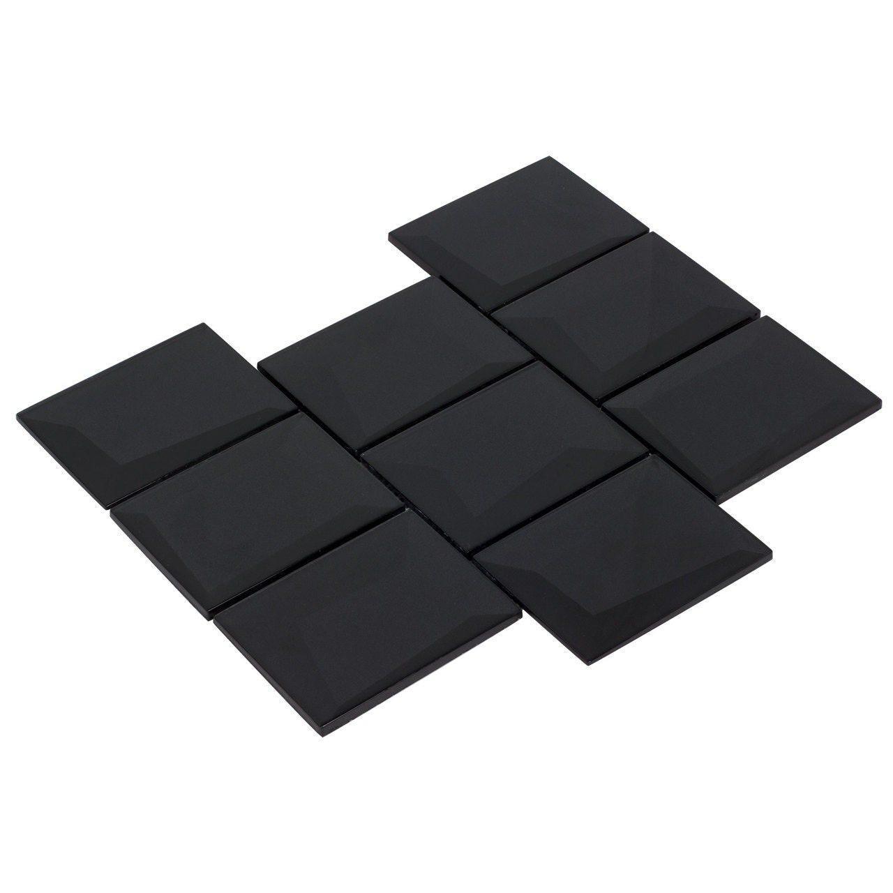 Glass Wall Tile Dimensional Dark