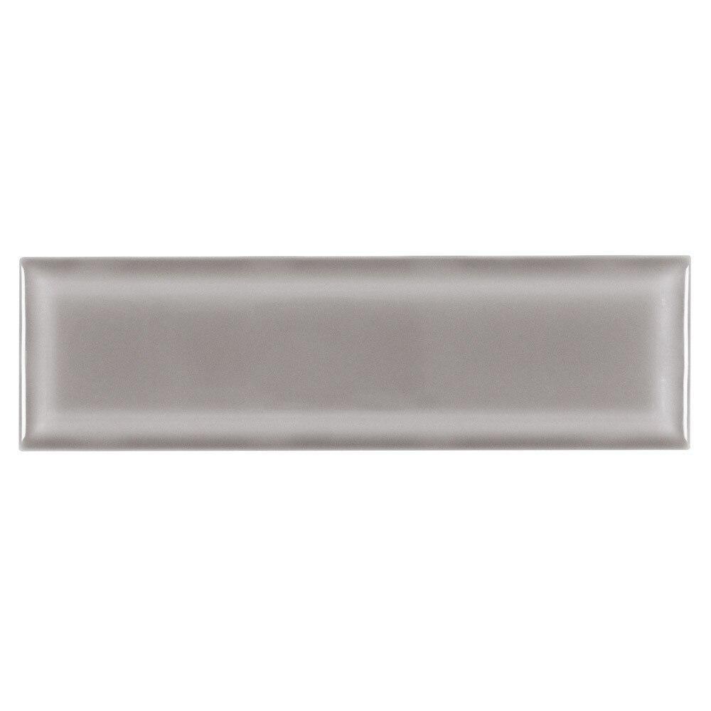 Subway Ceramic Tile Gray Beveled 3x9