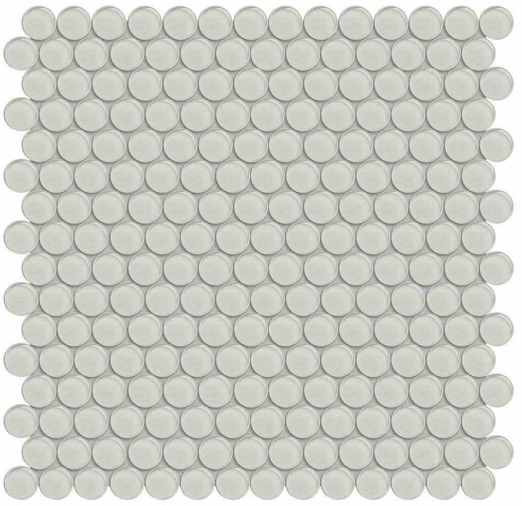 Glass Mosaic Tile Penny Round Creamy