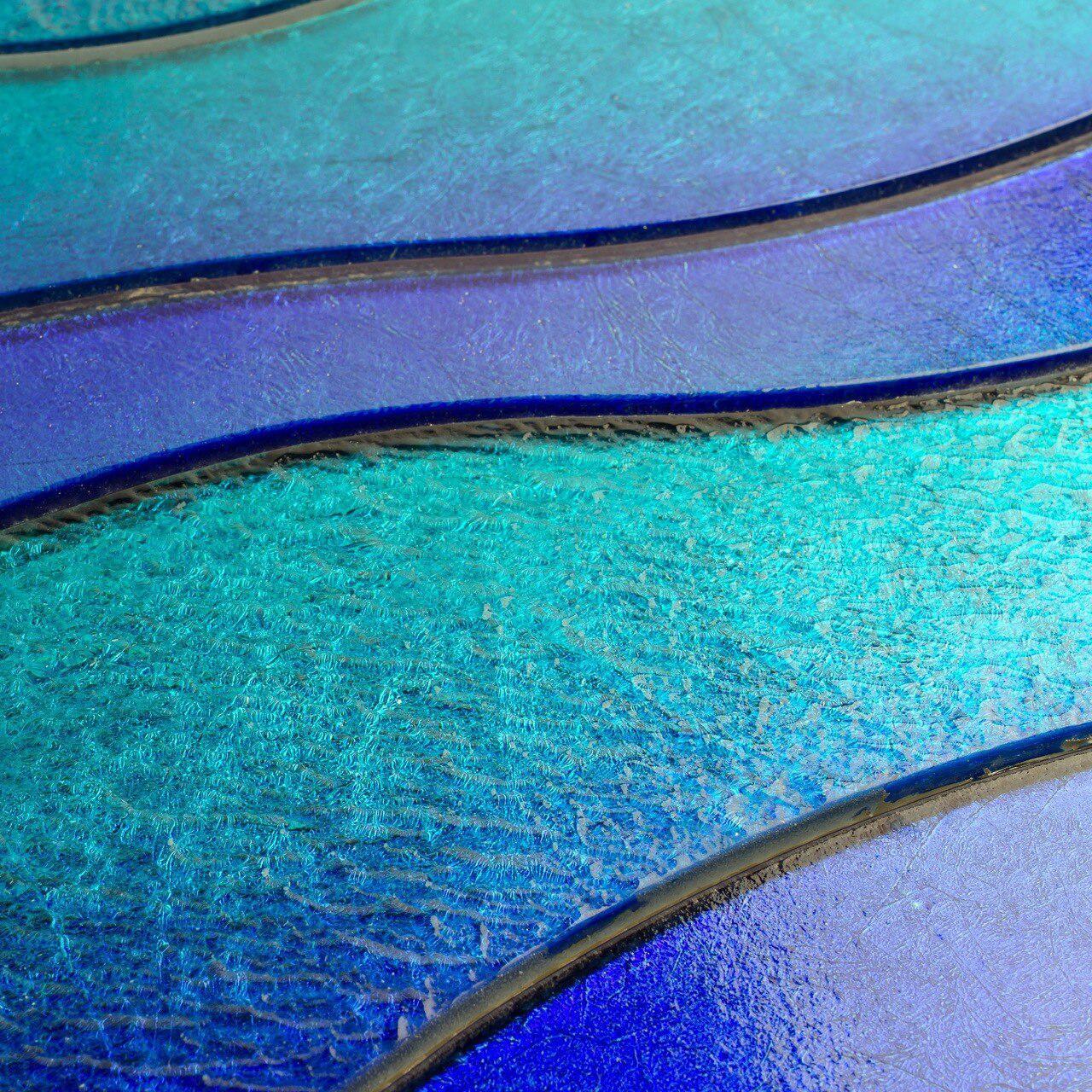 Glass Tile Wave Sparkling Blue Water