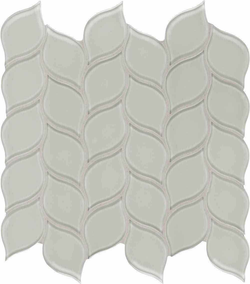 Glass Mosaic Tile Floral Leaf White Moderne