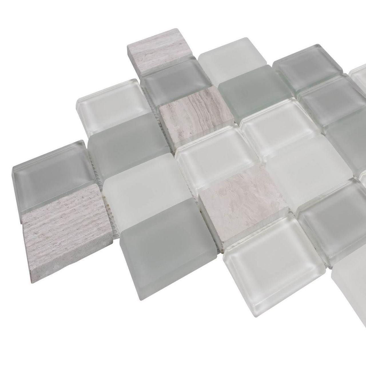 Diamond Haisa Light Marble & Glass Tile