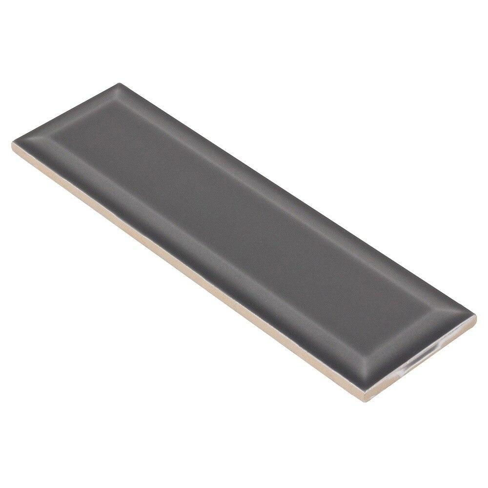 Subway Ceramic Tile Charcoal Beveled 3x9