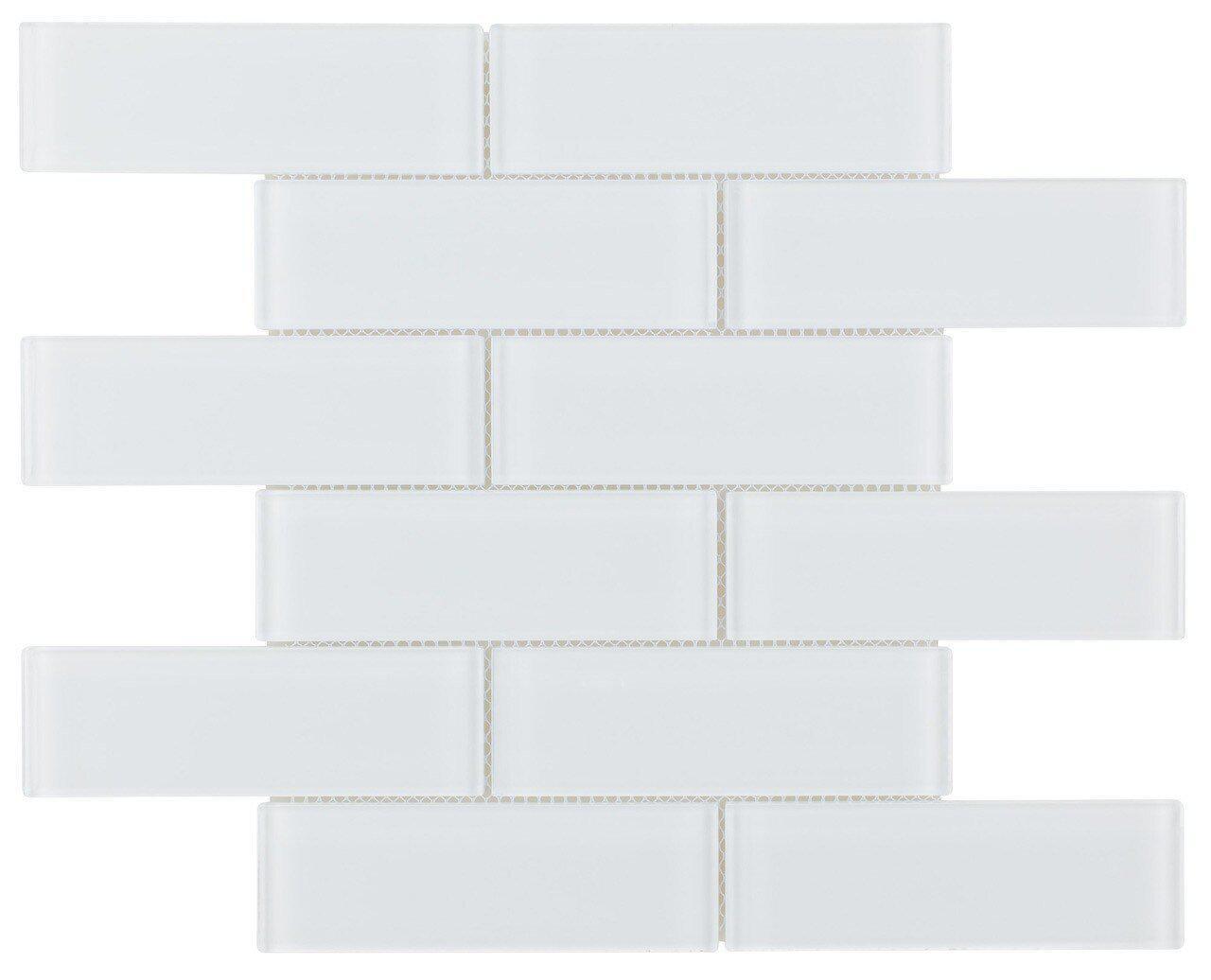 Glass Subway Tile Extra White 2x6