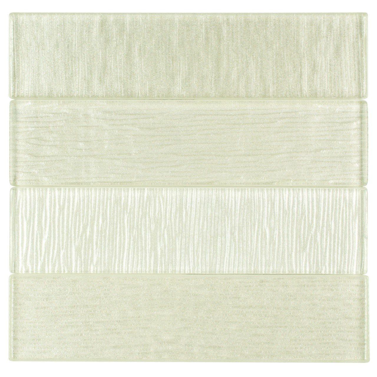 Glass Subway Tile Linen Ivory 2x8