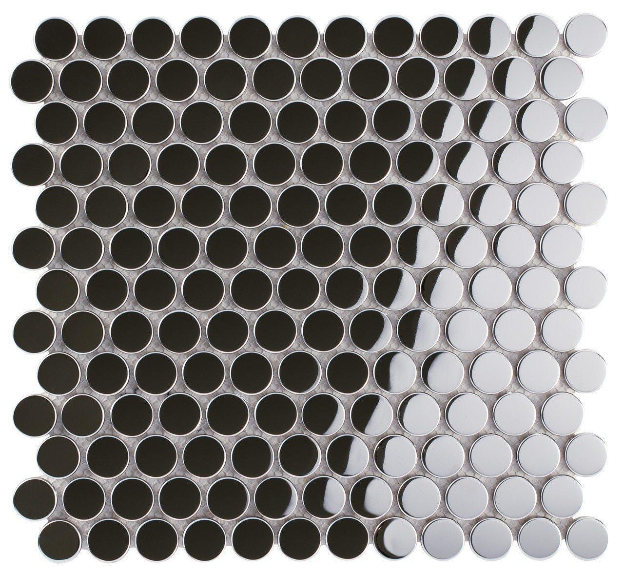 Stainless Steel Mirror Mosaic Tile Penny Round