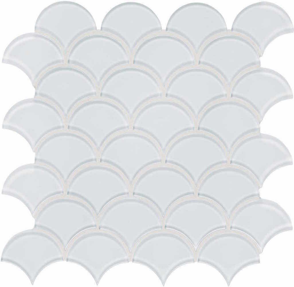 Glass Mosaic Tile Scallop Extra White