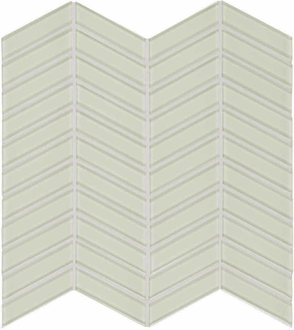 Glass Mosaic Tile Chevron Creamy