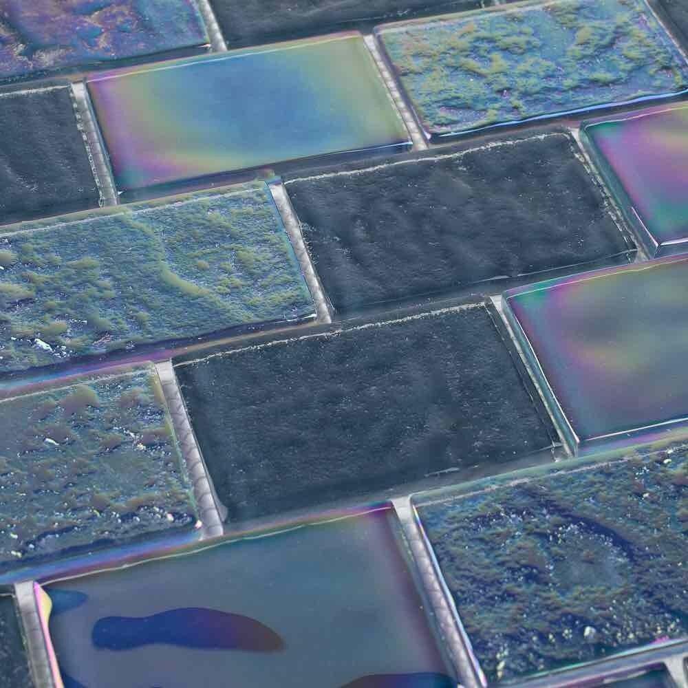 Iridescent Glass Tile Summer Gray 2 x 3