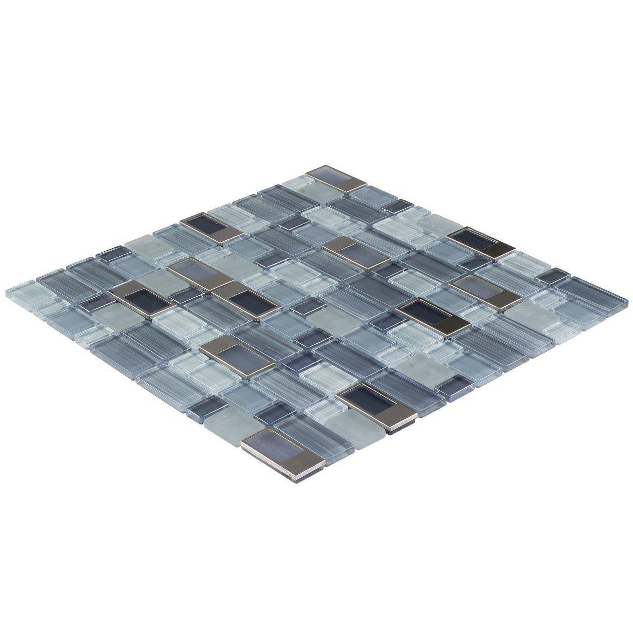 Glass Mosaic Tile Modular Midnight