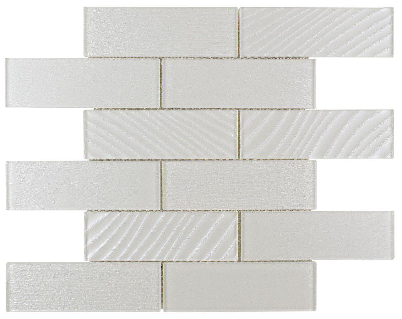 Glass Subway Tile Contemporary Almond 2x6