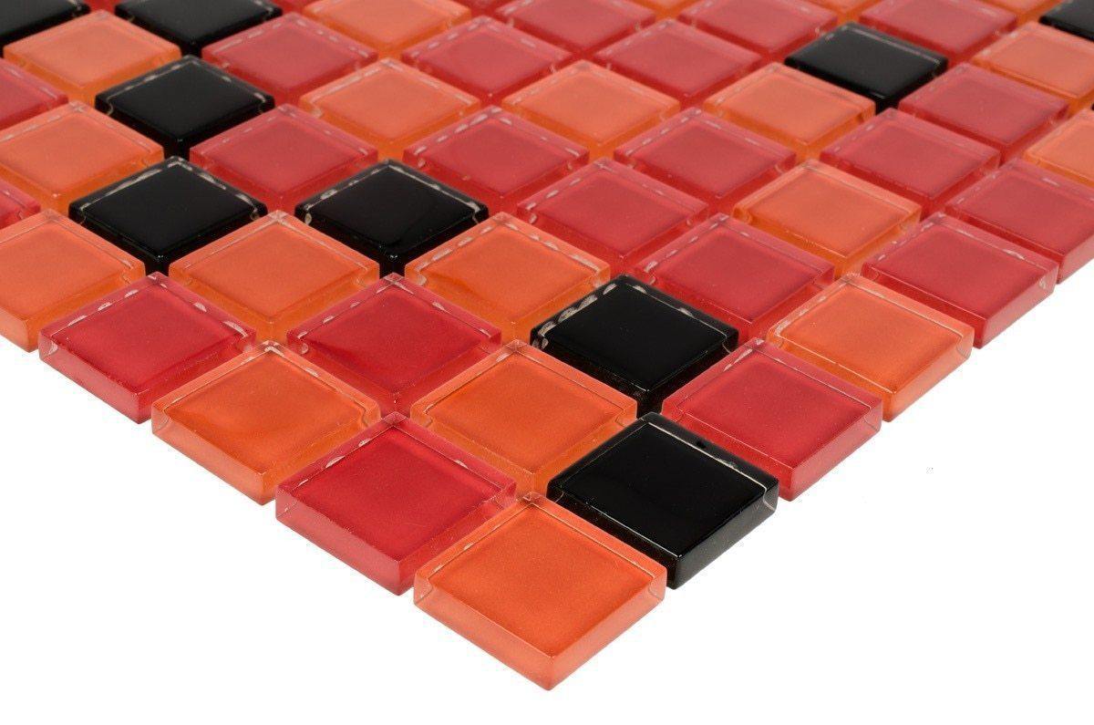 Glass Mosaic Tile Backsplash Passion Blend 1x1