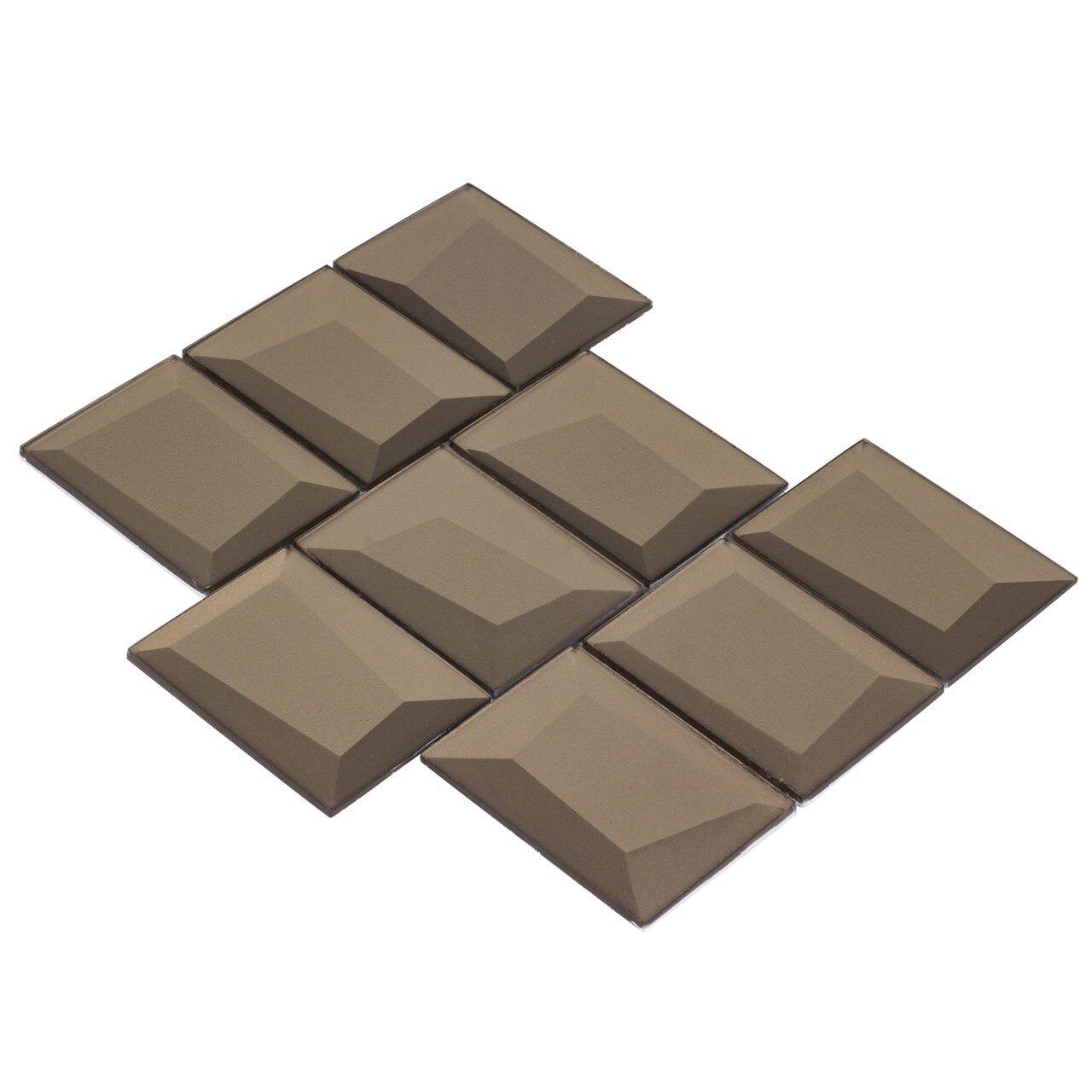 Glass Wall Tile Dimensional Bronze