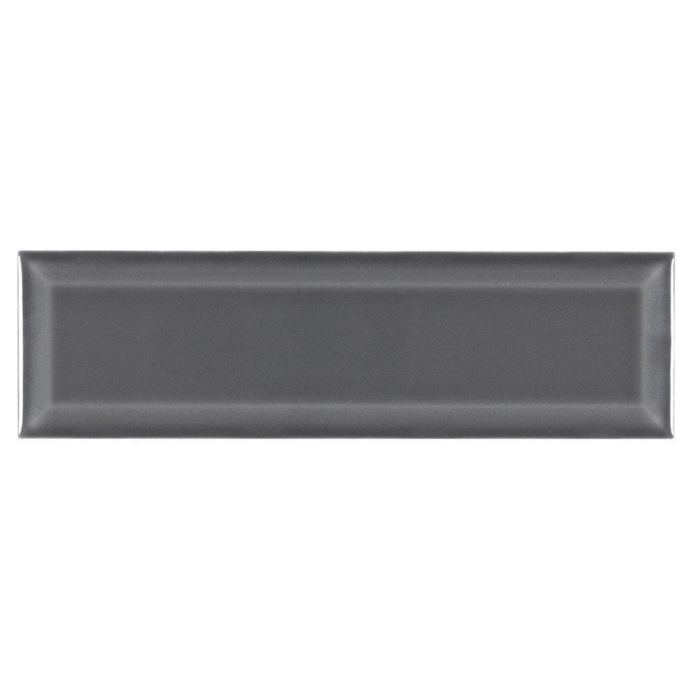 Subway Ceramic Tile Charcoal Beveled 3x9