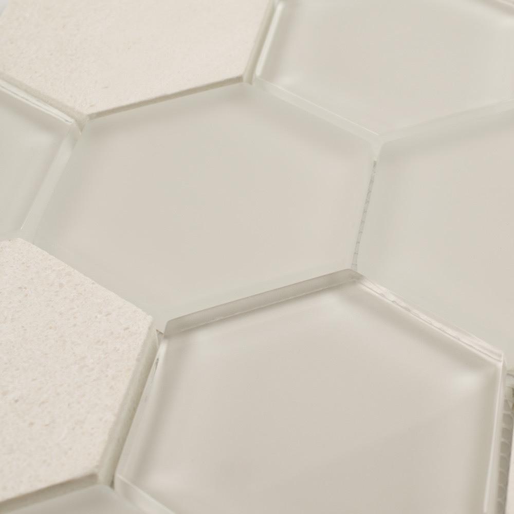 Glass Stone Mosaic Tile Hexagon Sand