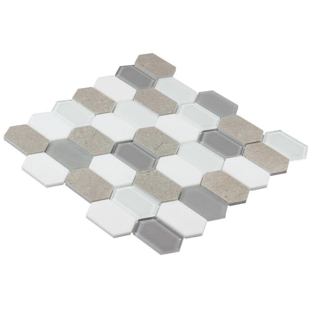 Coastline Picket Glass Stone Mosaic Tile