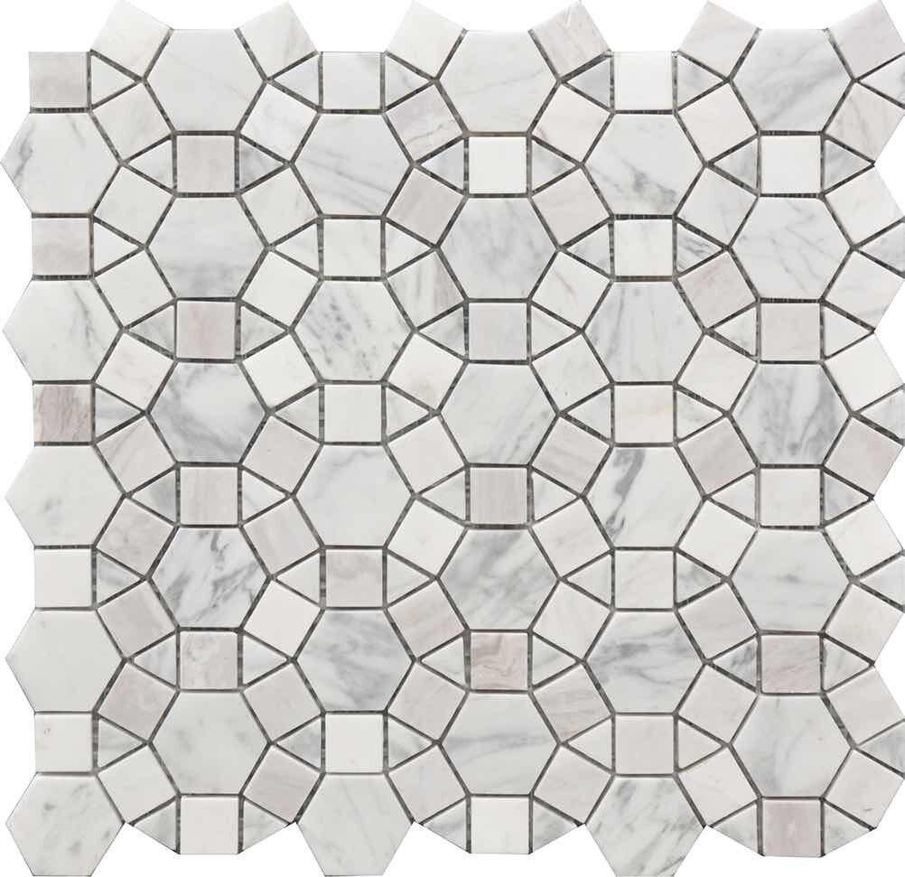 Calacatta Kaleidoscope Mosaic Tile