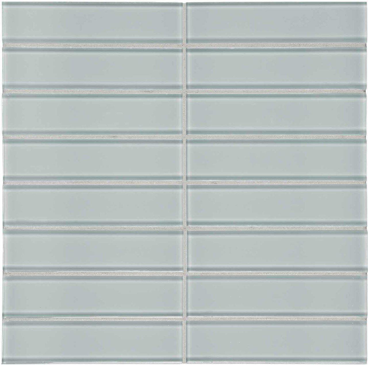 Glass Mosaic Tile Stacked Tender Gray 1.5 x 6