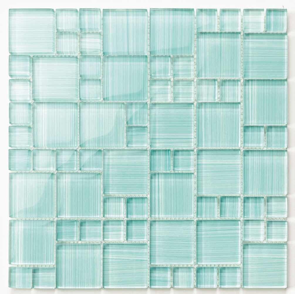 Glass Mosaic Tile Current Aqua