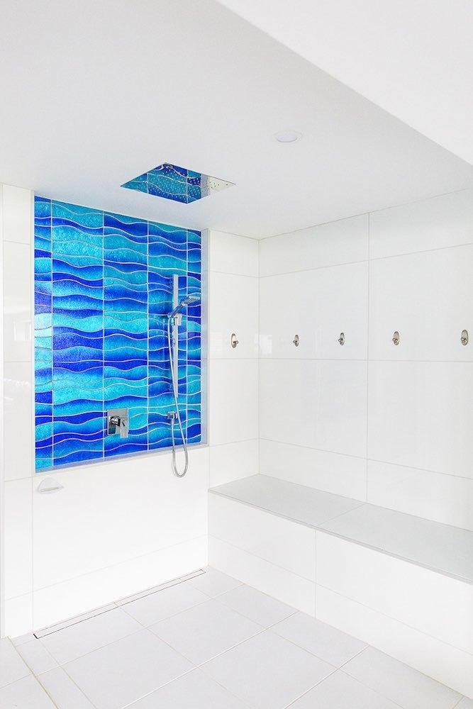 Glass Tile Wave Sparkling Blue Water