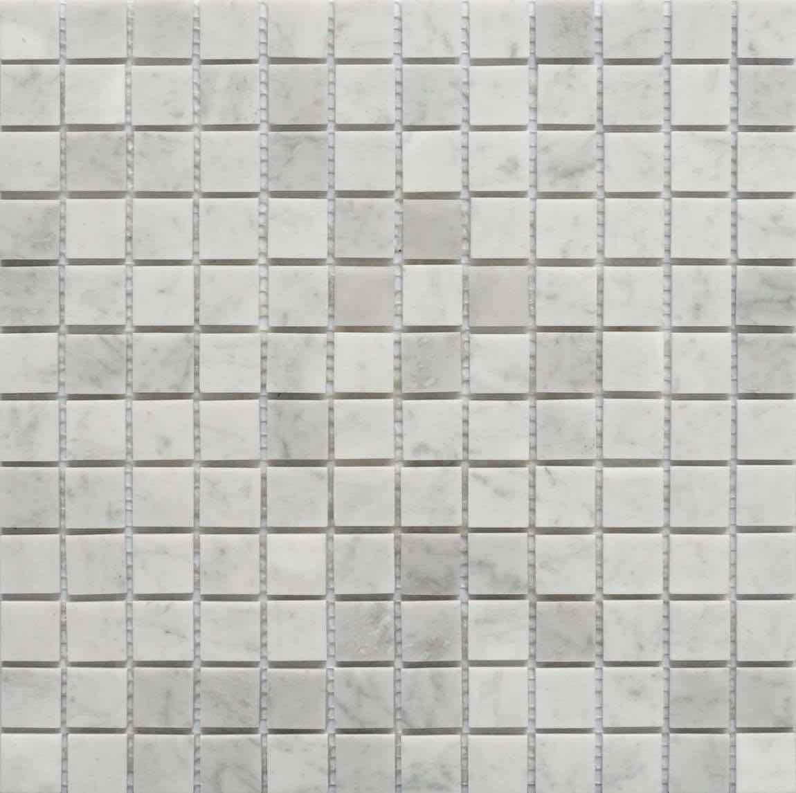 Carrara White Marble Mosaic Tile 1x1