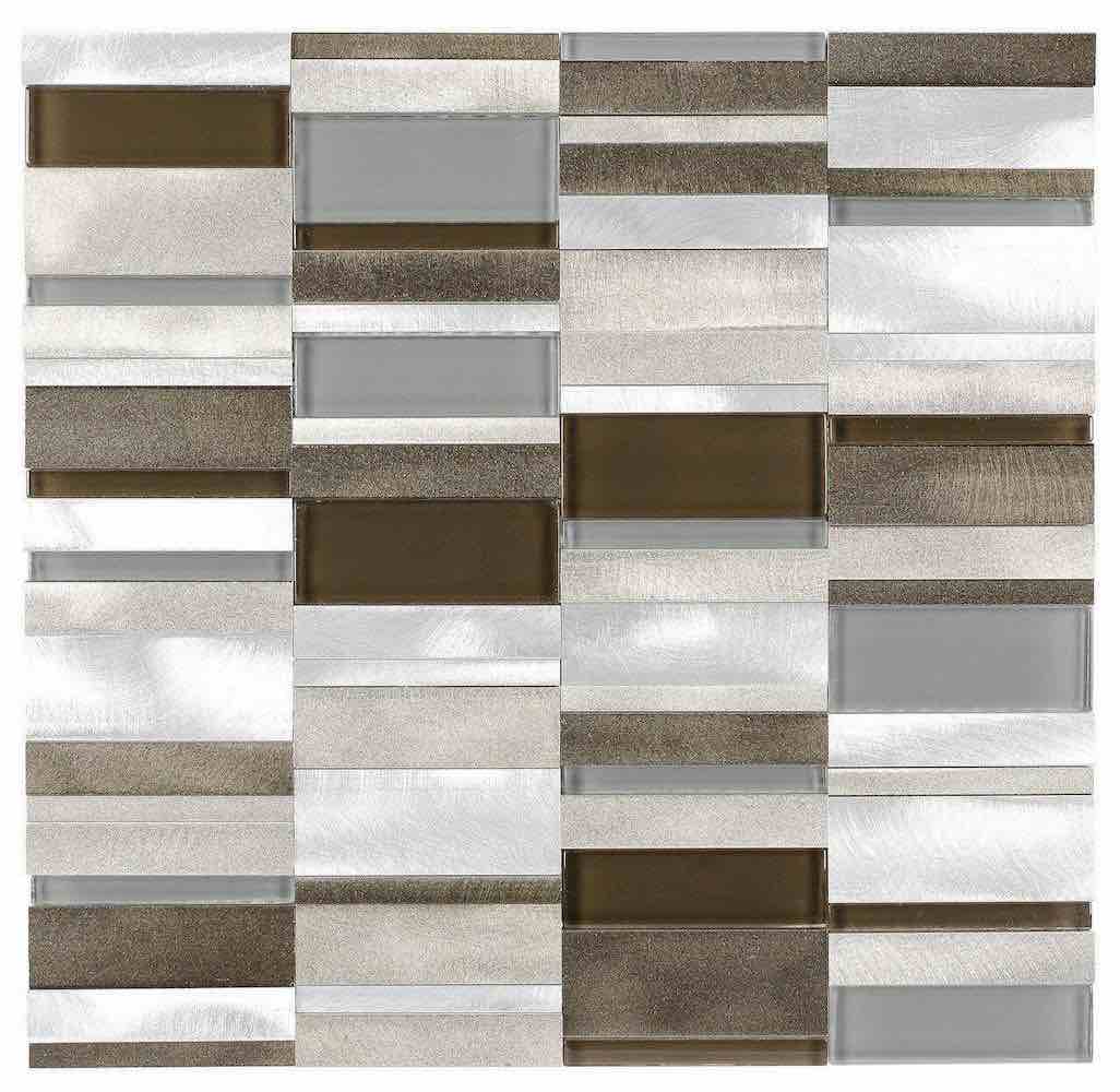 Aluminum Tile Taupe Mix Modern Pattern