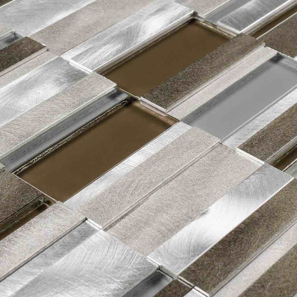 Aluminum Tile Taupe Mix Modern Pattern