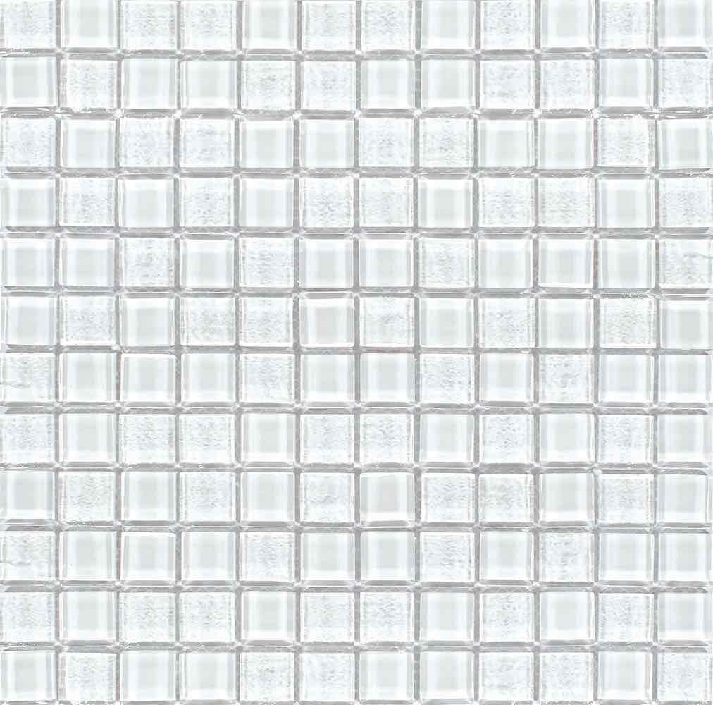 Beach Glass Tile Iridescent White 1x1-Mineral Tiles