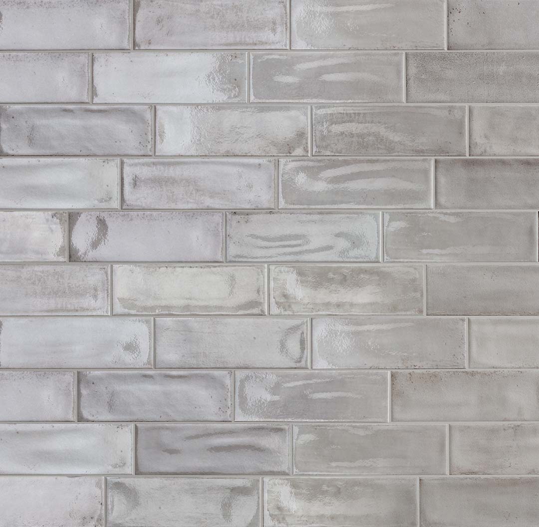 Porcelain Subway Tile Washed Bianco Glossy 4x12