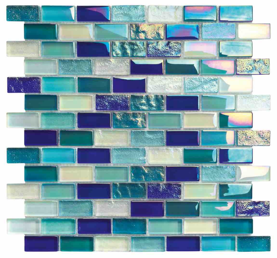 Reflections Iridescent Glass Tile Blend 1x2