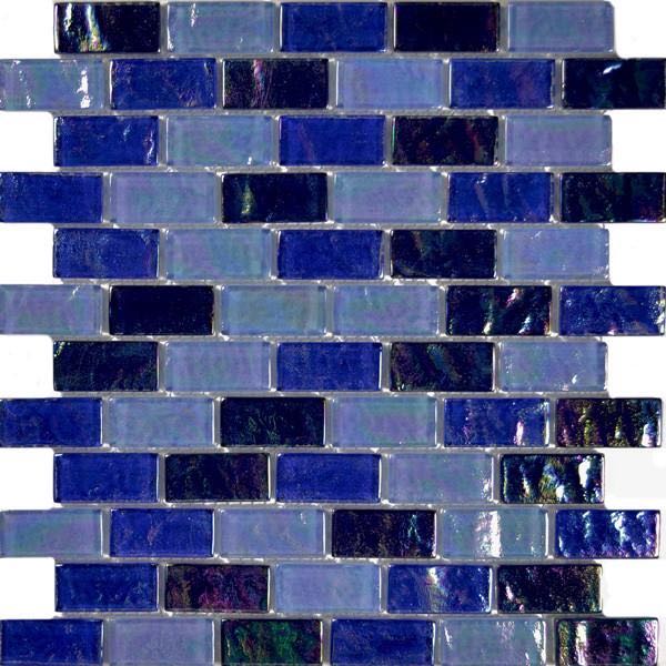 Opalescent Glass Mosaic Tile Blue 1x2